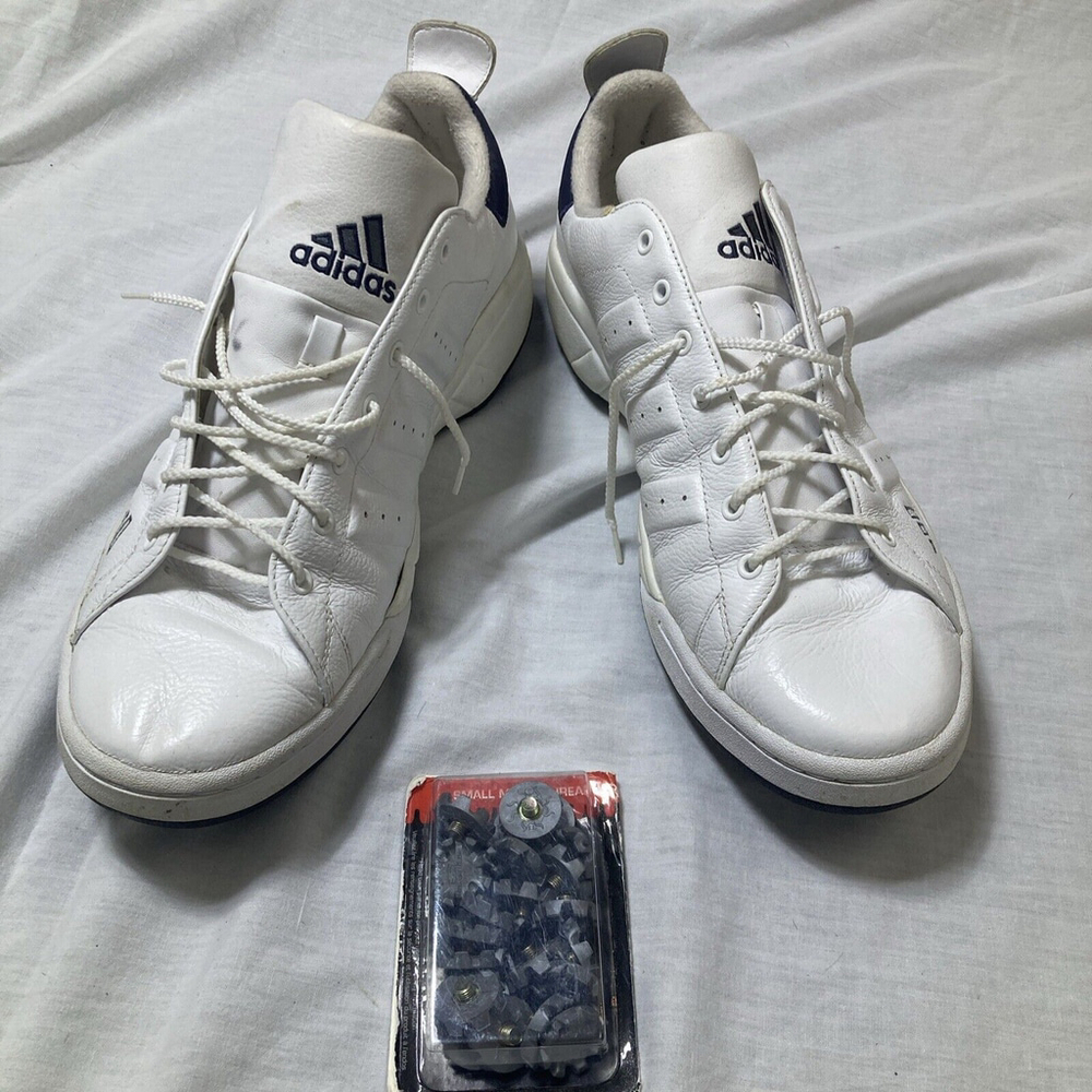 Adidas Men’s Soccer Football Cleats Size 15 White And Blue Evn 791 Traxion 🔥🔥